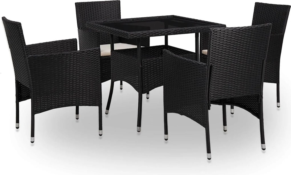 vidaXL Set de Mobilier 5 pcs Negru