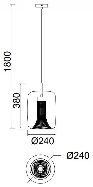 Lustra, Pendul design modern KRISS negru/ crom