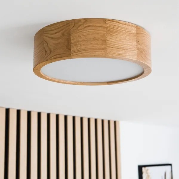 BRILAGI - Plafonieră LED RGBW dimabilă CARVALHO, 1xE27/12W/230V, Wi‑Fi, stejar, Ø 27,5 cm