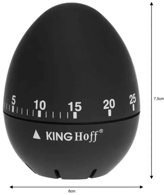 Cronometru de bucatarie Kinghoff KH 1620, 60x75mm, Otel, Corp din cauciuc, Negru