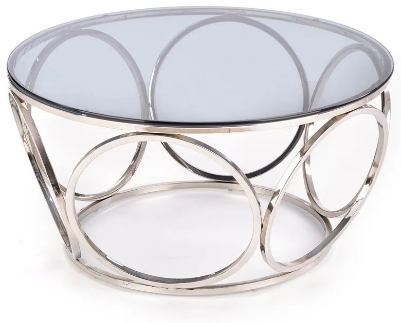 Masa de cafea Venus, transparenta/argintie