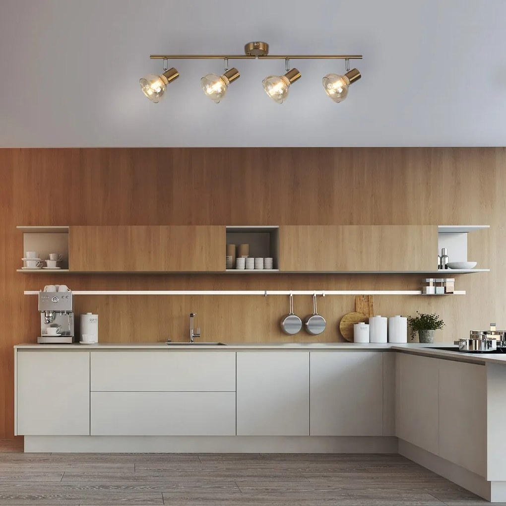 Lustra aplicata design modern Holly 4L auriu/amber