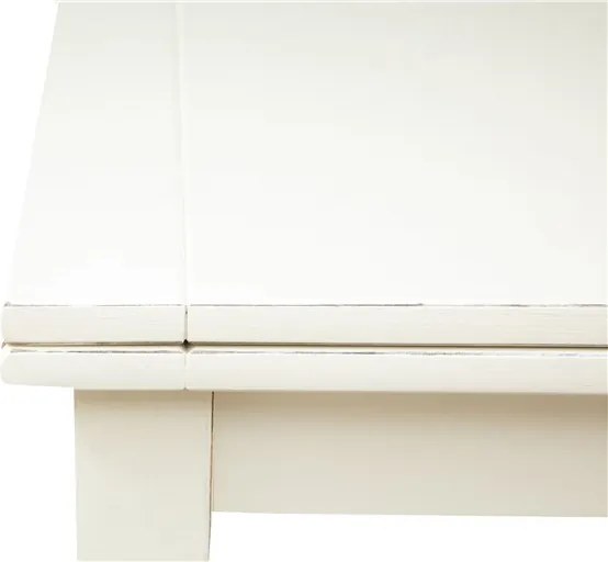 Masa pliabila, L90(180) 90 H80 cm, culoare alb antic, Lemn masiv