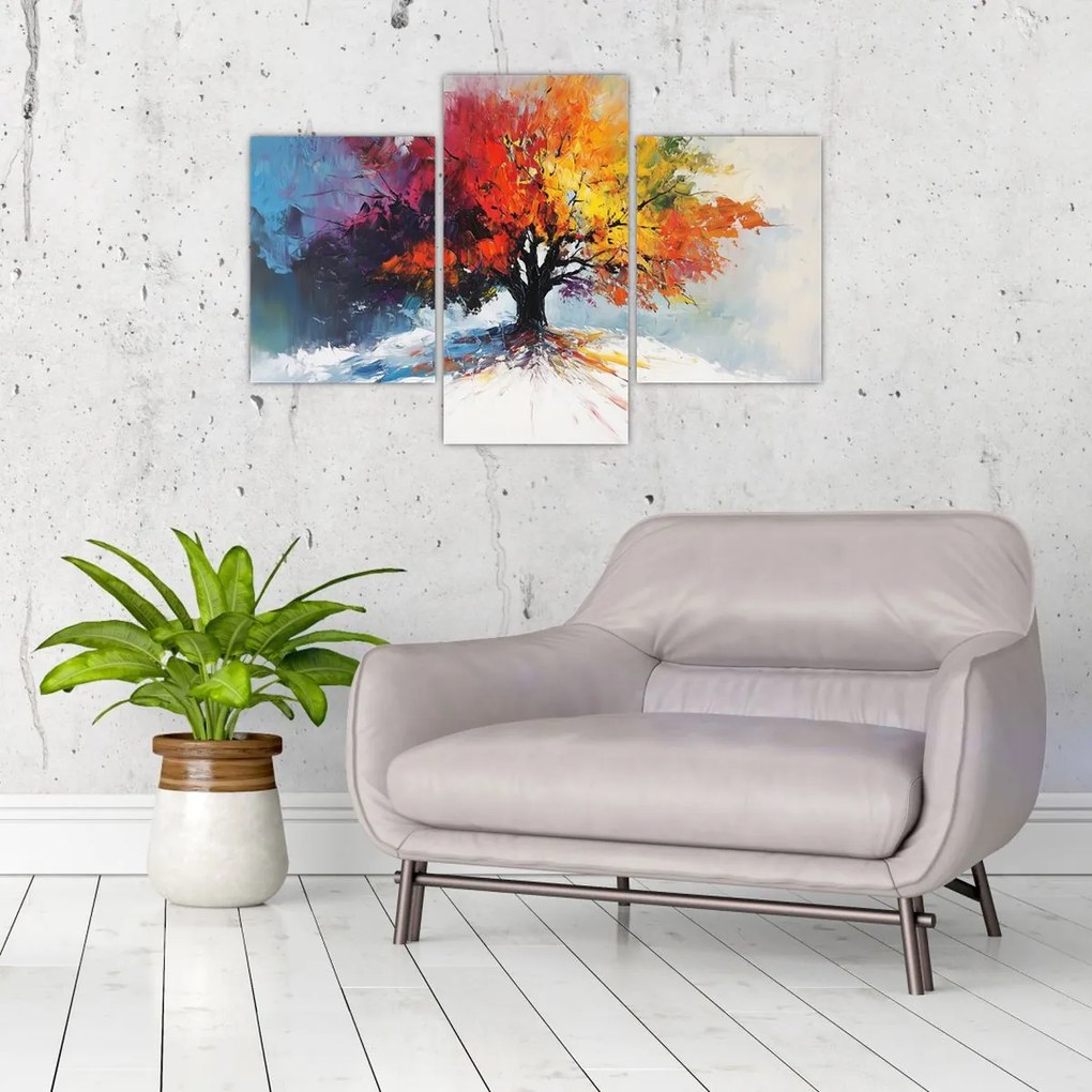 Tablou - Copac multicolor (90x60 cm)