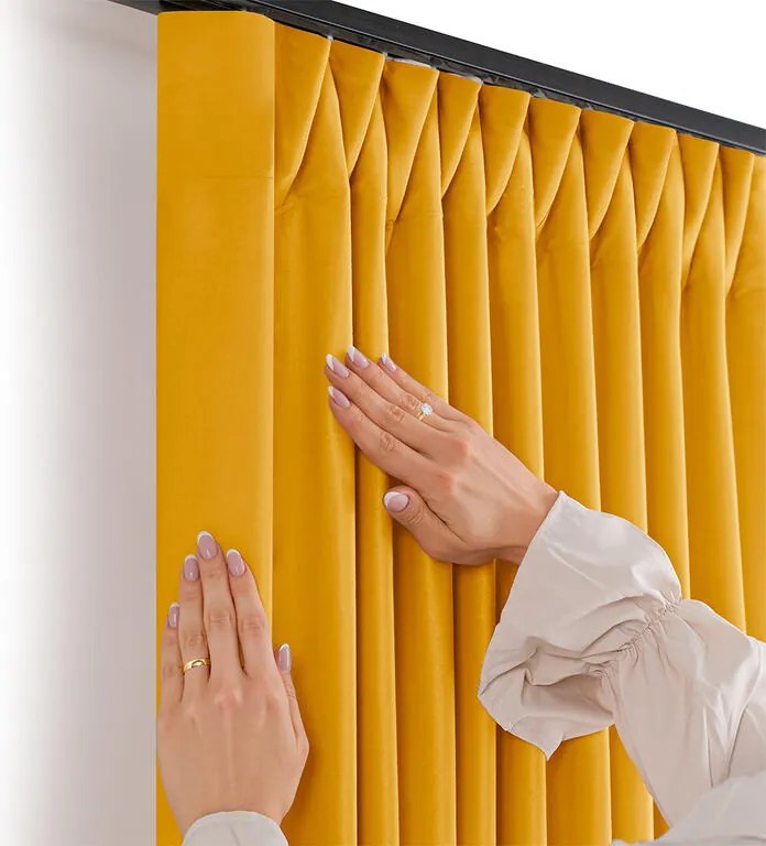 Draperie catifelată FILUMI muştar 140 x 250 cm 1 buc