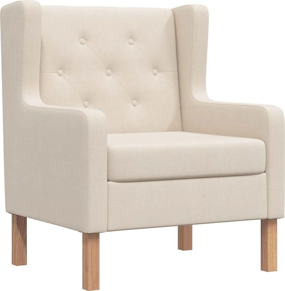 vidaXL Fotoliu, alb crem, material textil