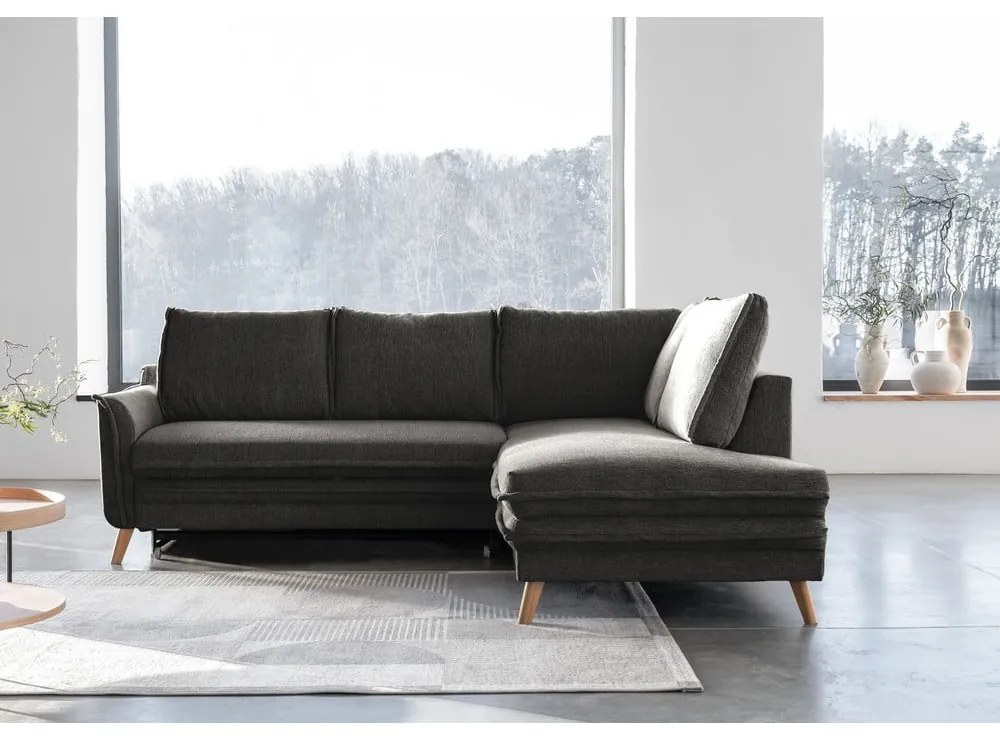 Colțar gri închis extensibil (cu colț pe partea dreaptă) Charming Charlie – Miuform