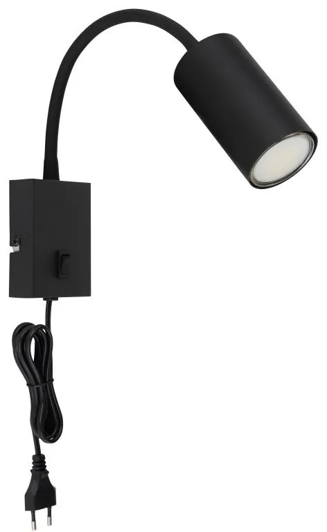 Aplica de perete cu spot directionabil design modern Robby negru