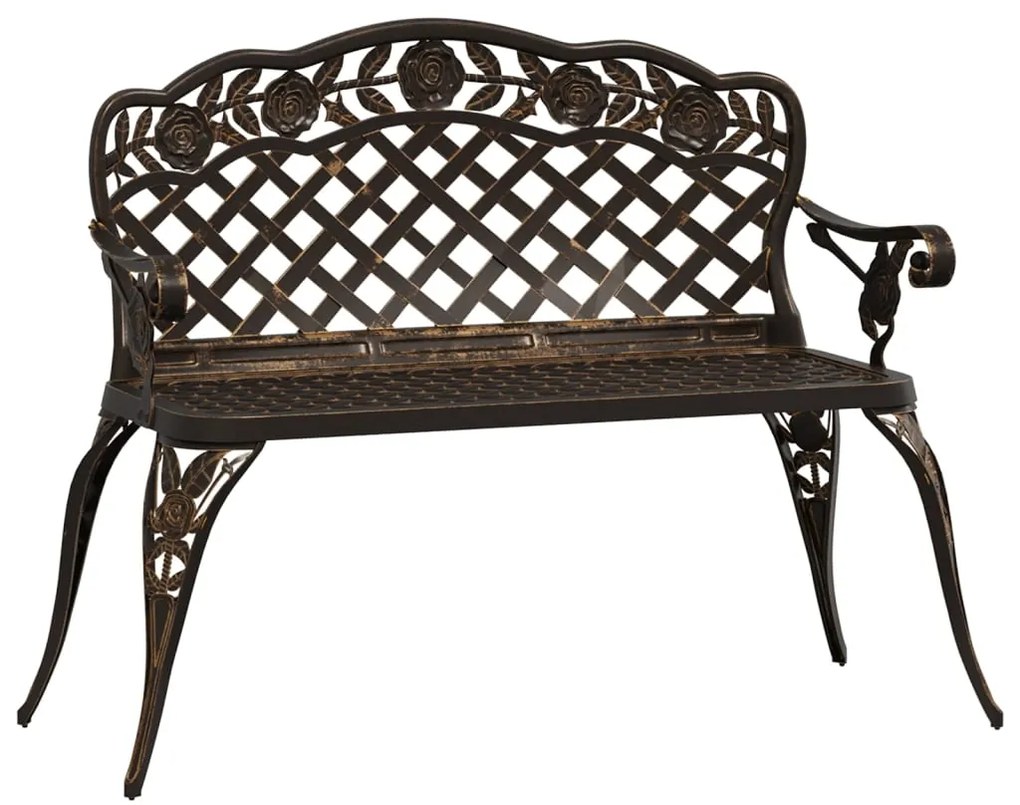 317743 vidaXL Bancă de grădină, bronz, 108 cm, aluminiu turnat