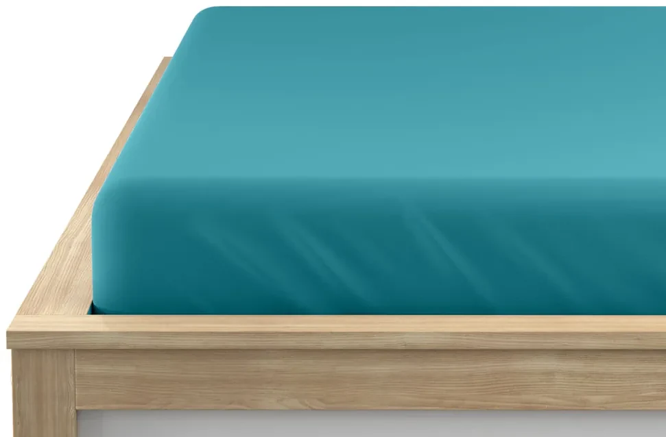 Cearsaf Jersey cu elastic 180 x 200 cm turcoaz