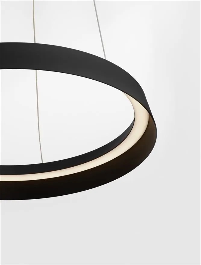 Lustra LED suspendata design modern circular ORMI negru D-45cm
