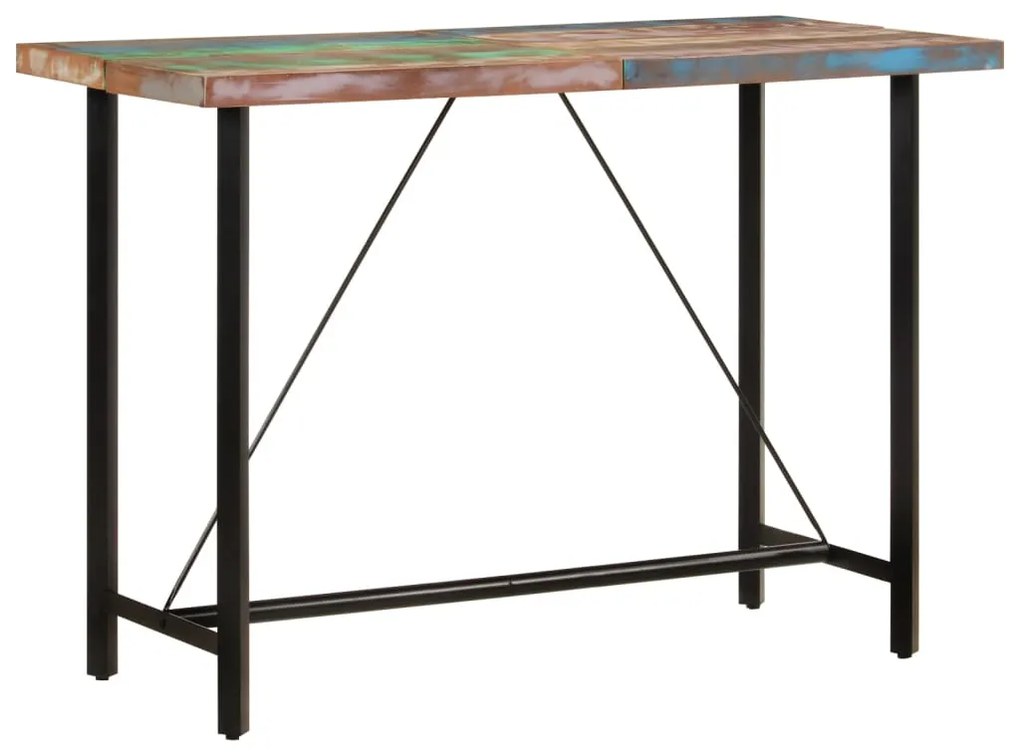 vidaXL Masă de bar, 150x70x107 cm, lemn masiv reciclat și fier
