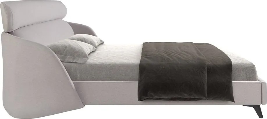 Pat dublu tapitat design LUX Light grey 180x200cm