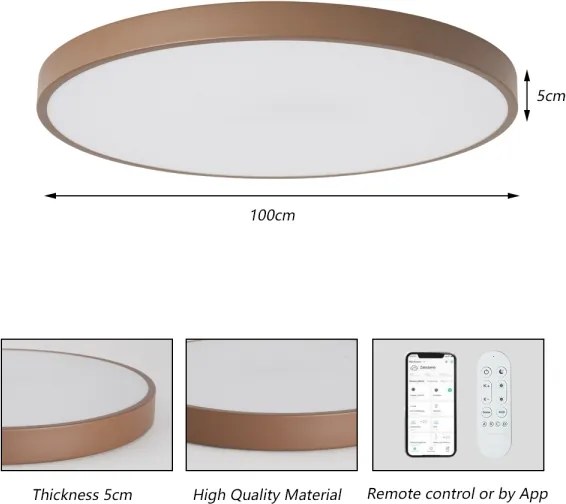 Brilagi-LED Corp de iluminat dimerizabil pentru piscină SMART LED/128W/230V, 100 cm, Wi-Fi Tuya+telecomandă, maro
