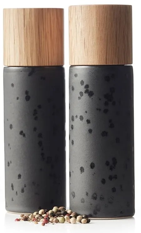 Set de râșnițe de sare și piper negru 2 buc. din ceramică Gastro Black – Bitz