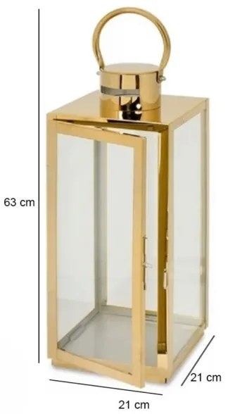 Felinar decorativ auriu, 63 cm