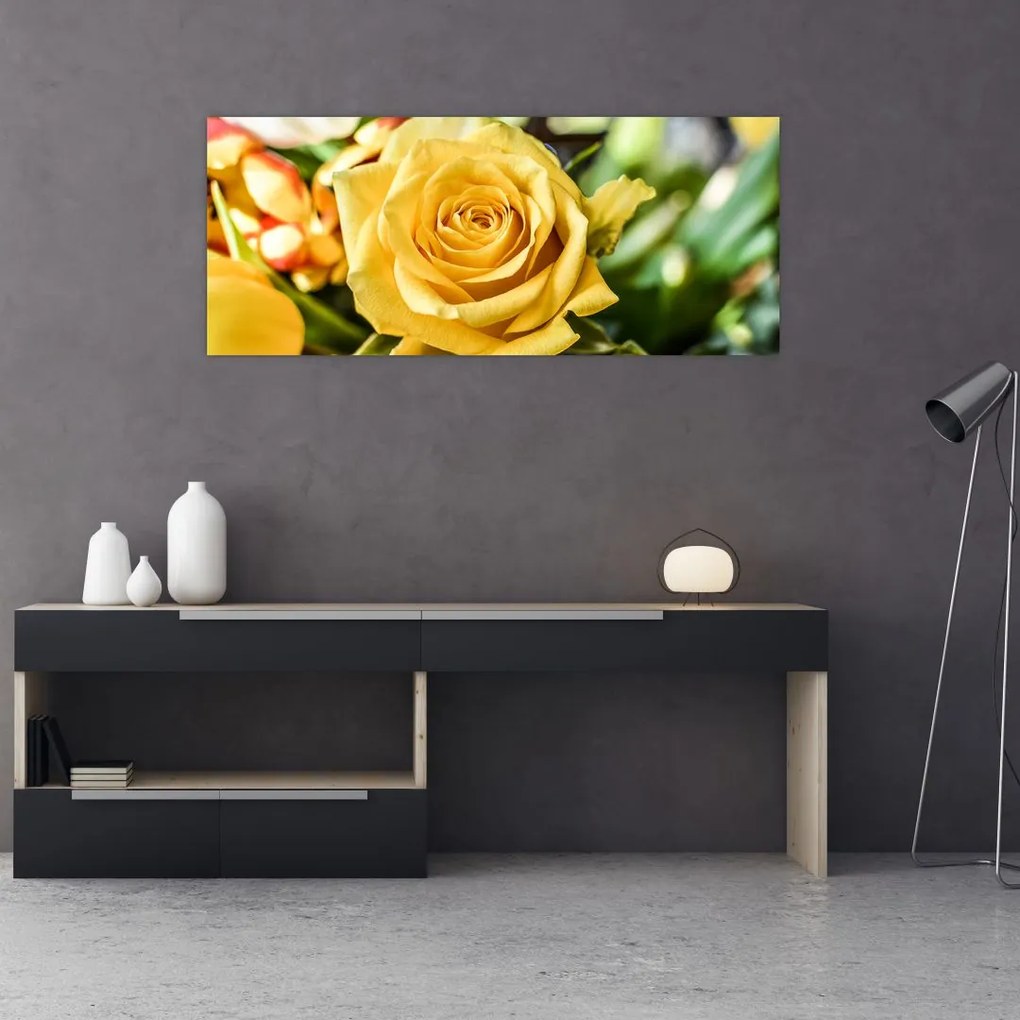 Tablou cu trandafir (120x50 cm)
