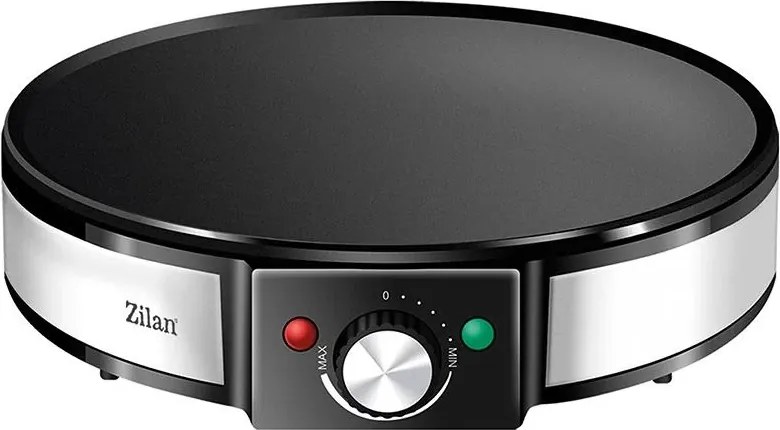 Aparat pentru preparat clatite Zilan ZLN2922 Negru Inox, 1200W, Diametru plita 30cm, Temperatura ajustabila,