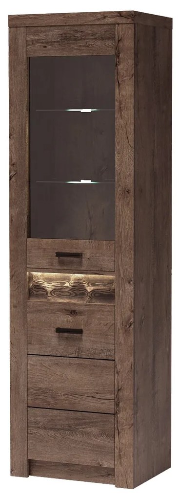 Vitrină Indie 04 (cu iluminat LED) (Arin închis). 1057761