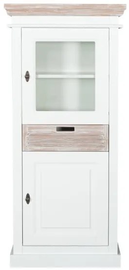 Vitrina 2 Usi Si 1 Sertar Cortina Dreapta, 67.5 cm