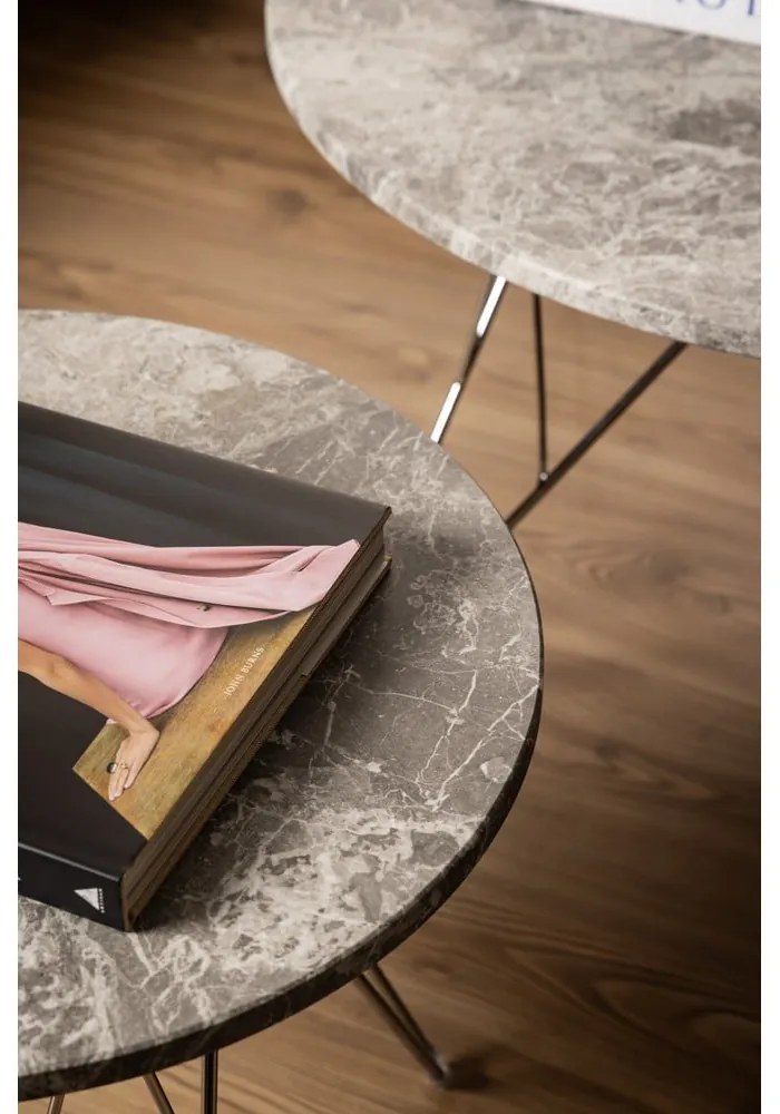 Măsuță de cafea gri rotundă din marmură ø 80 cm Prunus – Actona