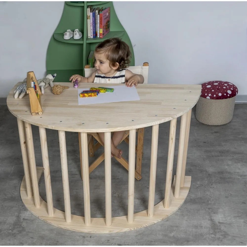 Leagăn în culoare naturală din lemn de pin 60x100x60 cm Montessori – Little Nice Things