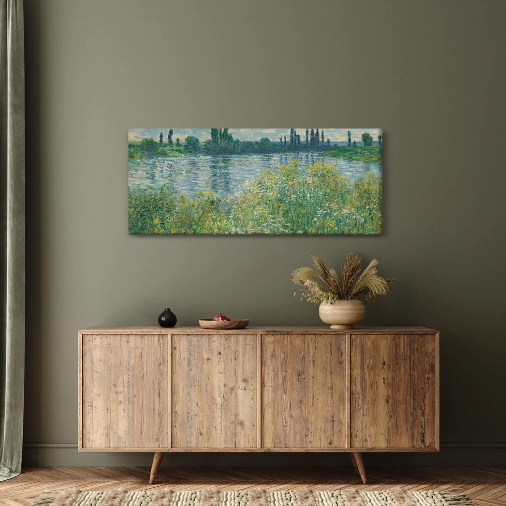 Tablou - Claude Monet, Banks of the Seine, reproducere (120x50 cm)