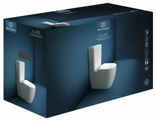 Set vas WC Ideal Standard Ellisse rimless BTW cu capac softclose alb si rezervor