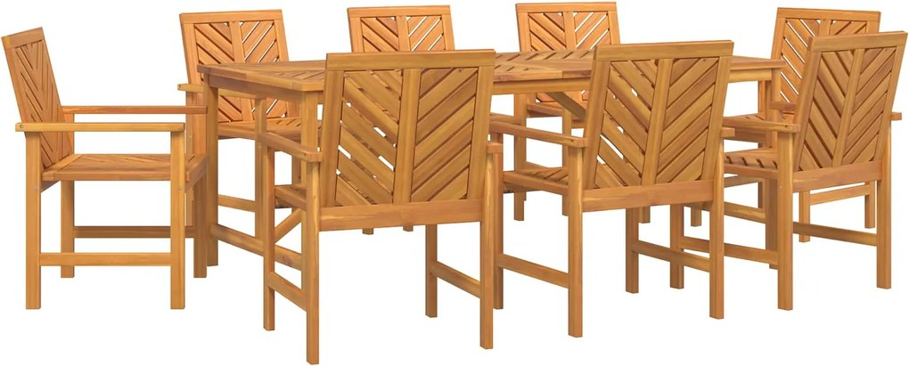 vidaXL Set de masă pentru grădină 9 pcs Maro Lemn Solid de Acacia