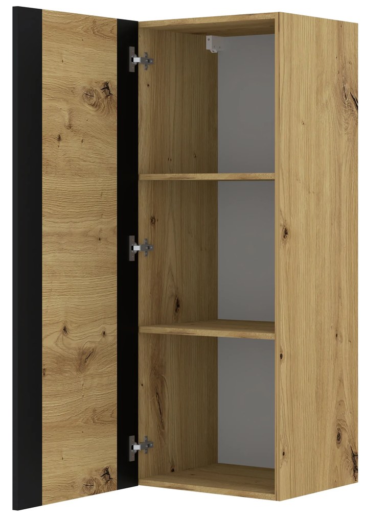 Dulap suspendat Montana (Stejar artisan + negru mat). 1085842