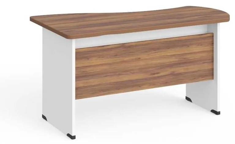 Birou de colt Manager 140 x 80 cm, dreapta, nuca warmia / alb