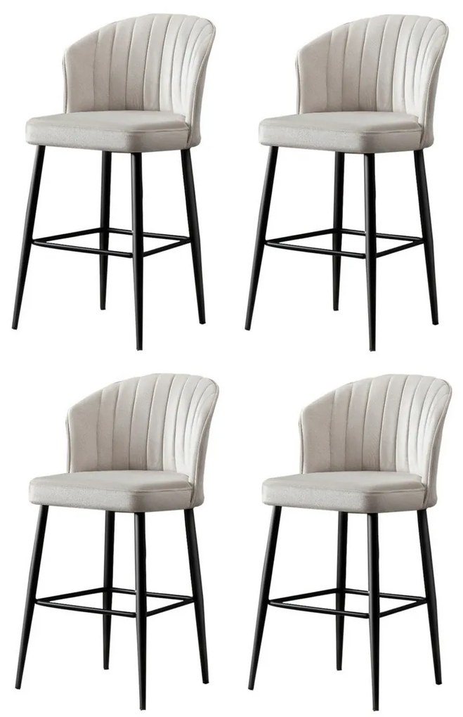 Set de scaune de bar Rubi Cream and Black, 4 buc., 4 buc