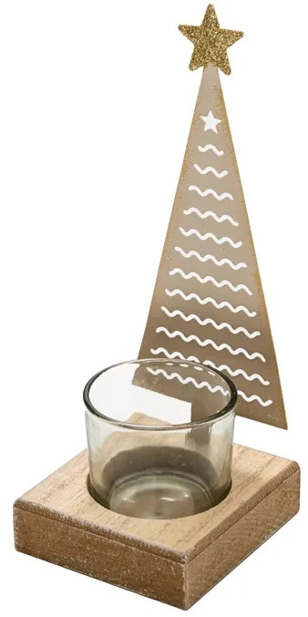 Sfesnicul metalic de Craciun CHRISTMAS TREE 18 cm auriu