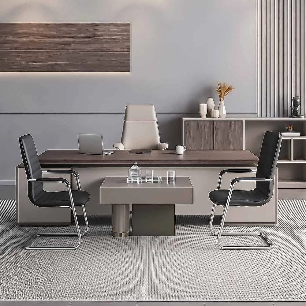 Scaun pentru așteptare negru OFF 835 din piele ecologică și cadru metalic cromat cu brațe