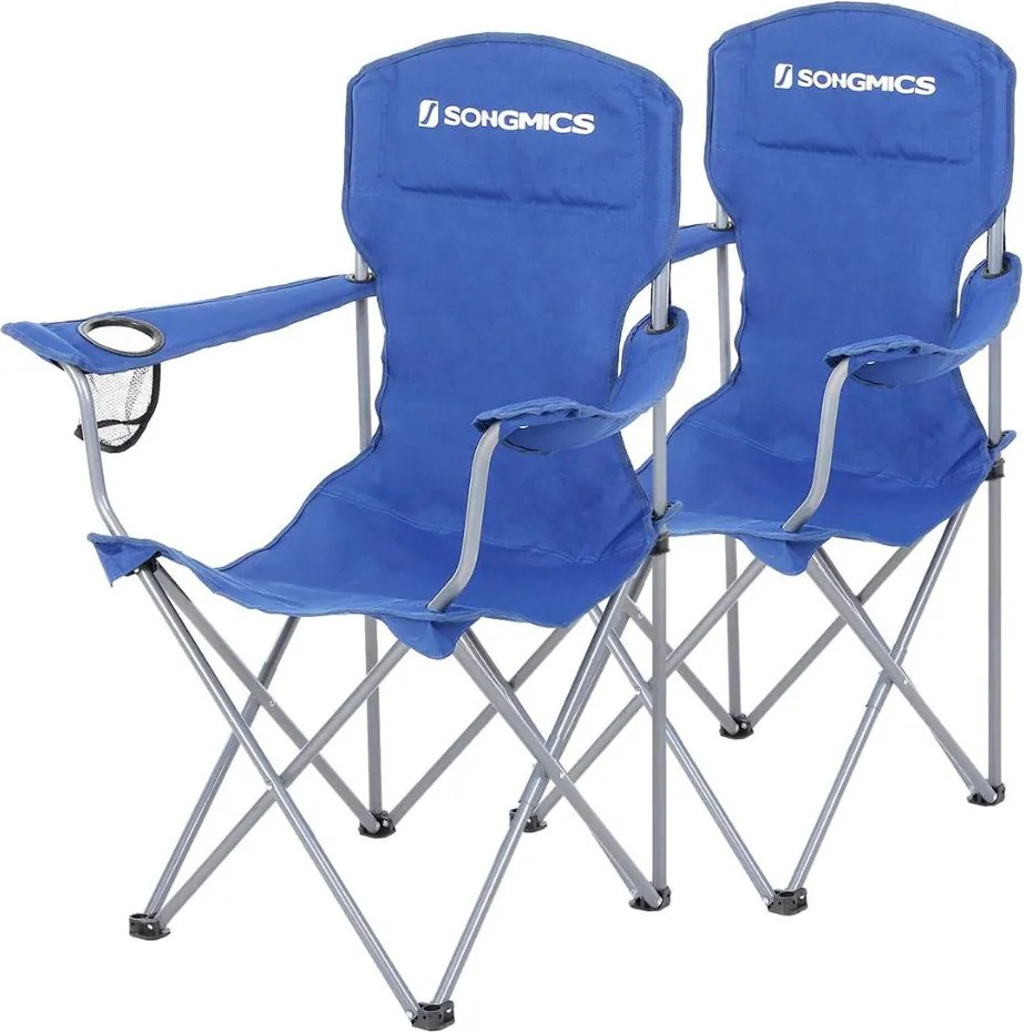 Scaune de camping NOMAD, set 2 buc., albastru SongmicsHome