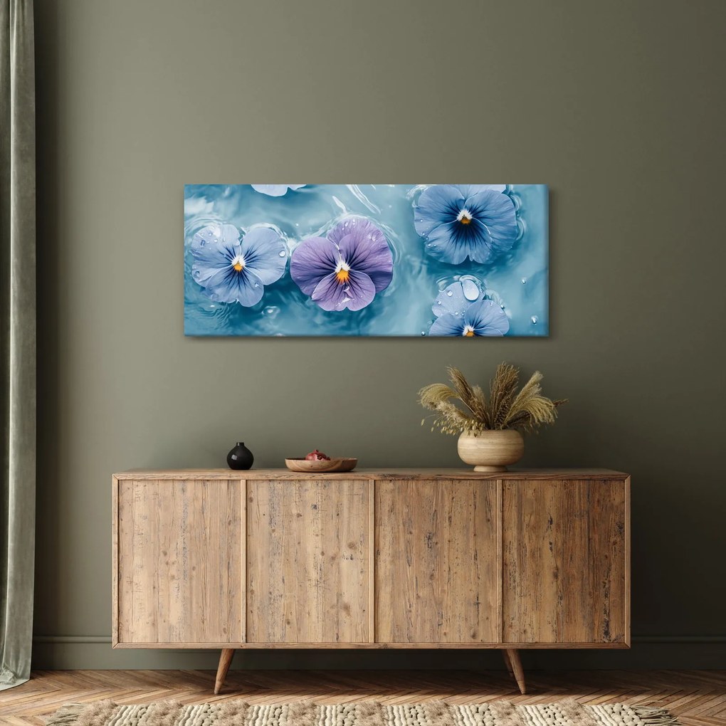 Tablou - Violete în apă (120x50 cm)