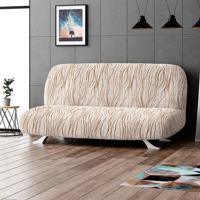 Gaico Huse bielastice UNIVERSO NOU bej cu dungi 2fotoliu cu manere de lemn (l. 80 -140 cm)