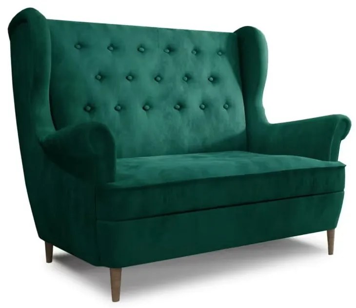 Canapea verde-închis cu tapițerie din catifea 150 cm Aros – ELTAP