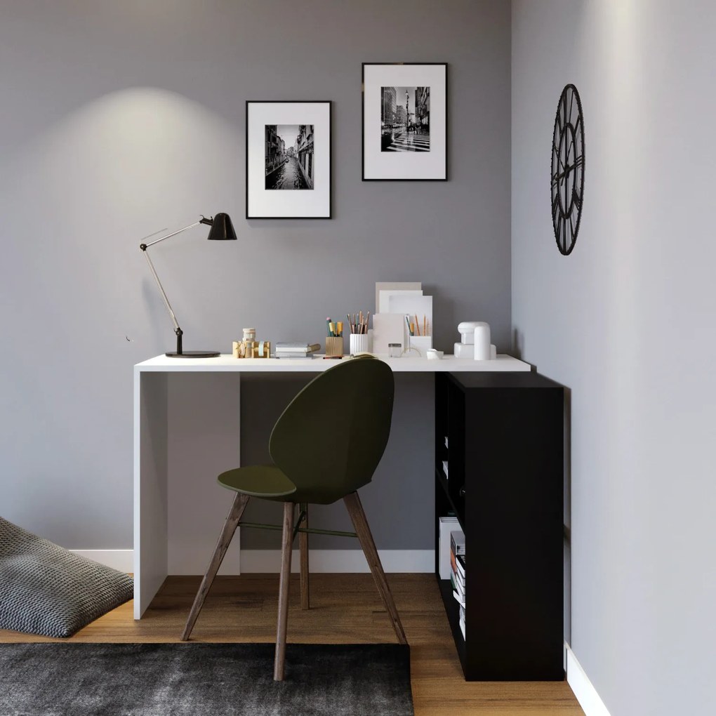 Masă PC Cavalier (Alb + Negru). 1072418
