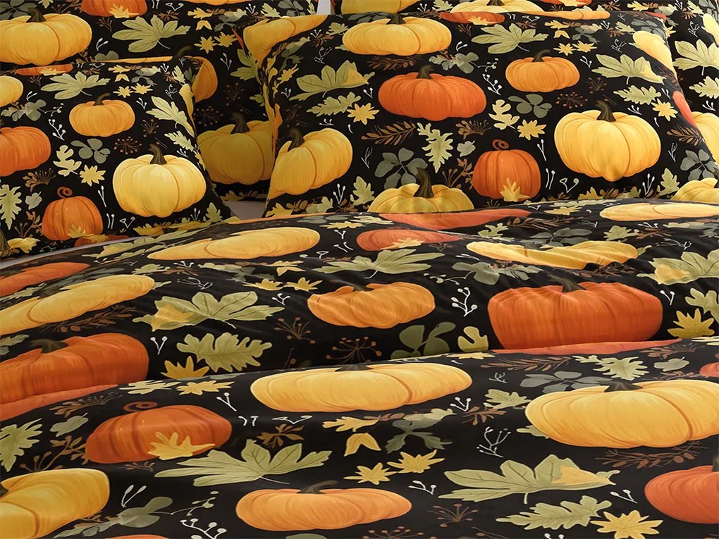 Lenjerie de pat din microfibra ORANGE PUMPKINS colorate Dimensiune lenjerie de pat: 70 x 90 cm | 140 x 200 cm