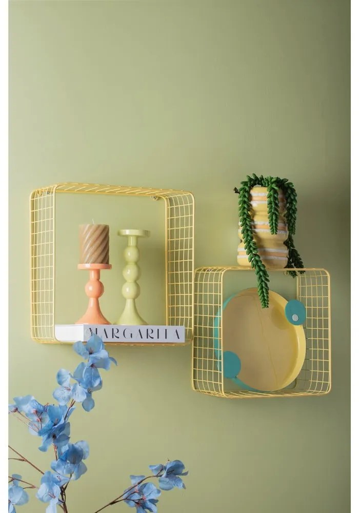 Rafturi galben-deschis 2 buc. din oțel 35 cm Reja – PT LIVING