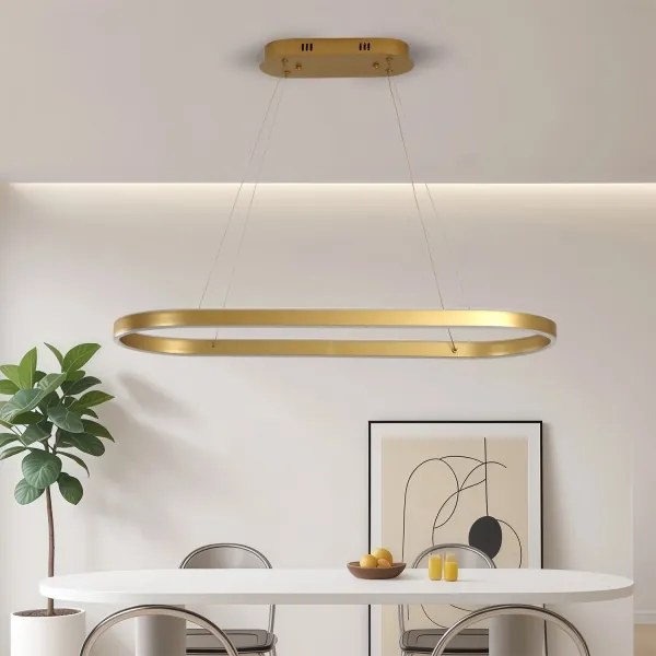 Brilagi - Lustru suspendat pe cablu PONDIE LED/44W/230V 80x30 cm auriu