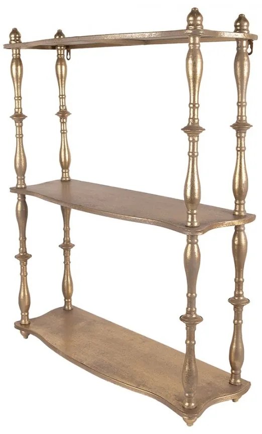 Etajera aurie, din metal, aspect vintage, Celestine