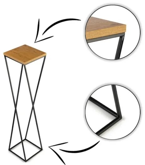 Suport de flori LOFT 100x24 cm negru/maro