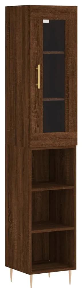 3199360 vidaXL Dulap înalt, stejar maro, 34,5x34x180 cm, lemn prelucrat
