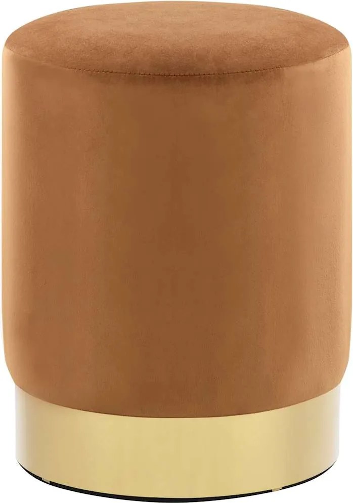 vidaXL Taburet, maro și auriu, catifea 28 x 36 cm