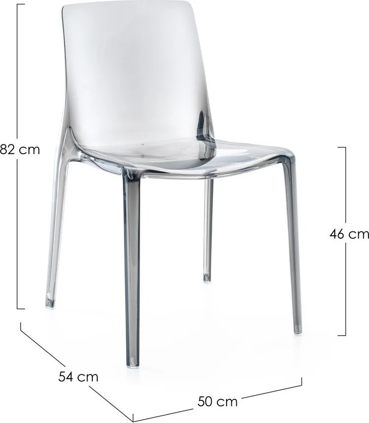 Scaun de grădină gri din plastic Adele – Bizzotto