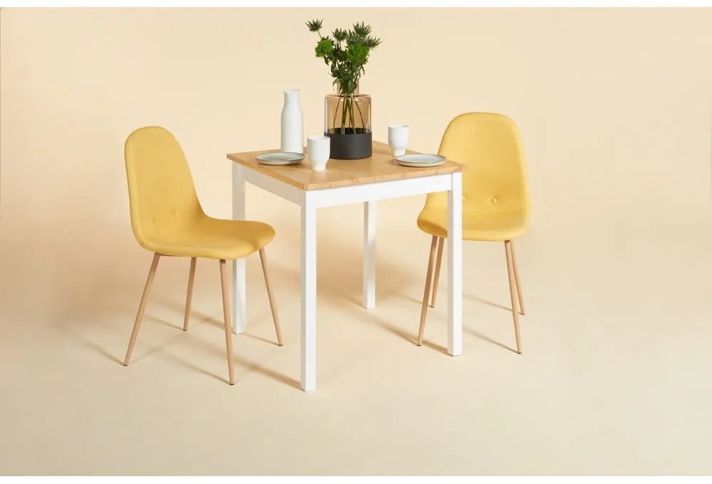 Masă dining din lemn de pin Bonami Essentials Sydney, 70 x 70 cm, natural-alb