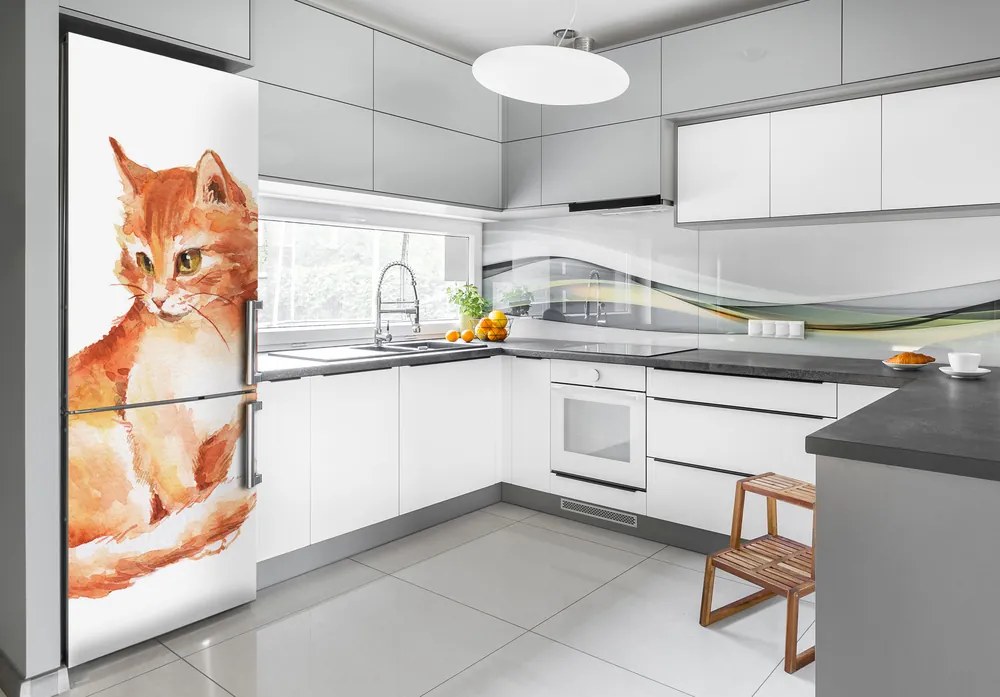 Autocolant pe frigider Red Cat
