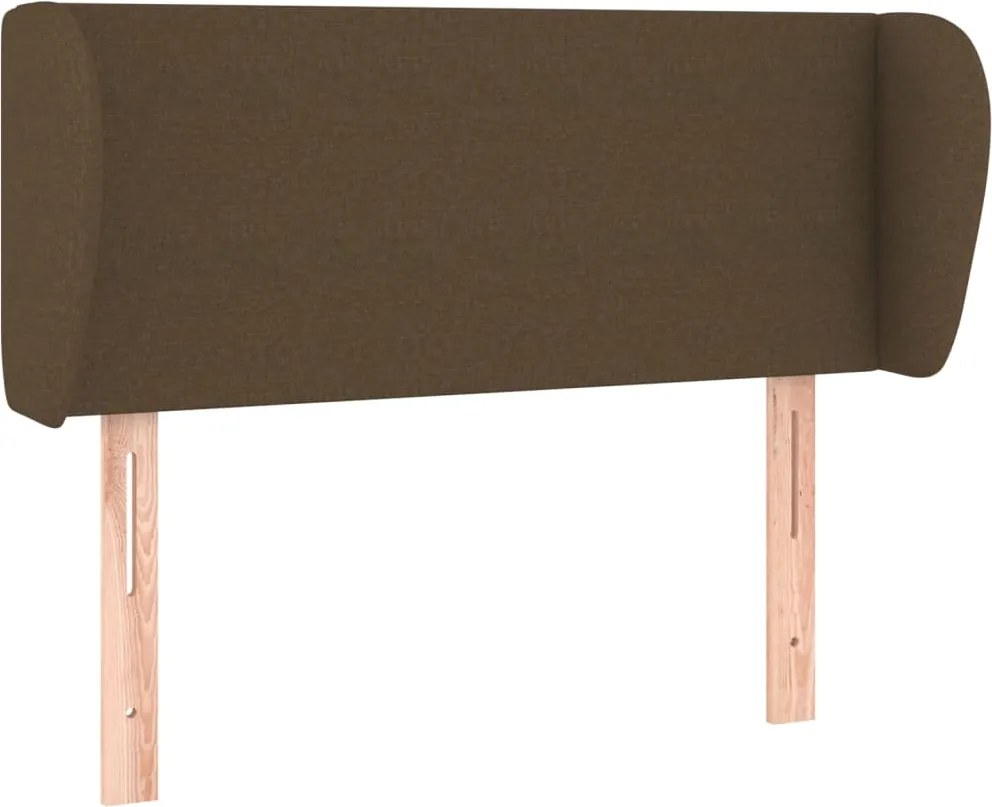 vidaXL Tăblie de pat cu aripioare maro închis 83x23x78/88 cm textil